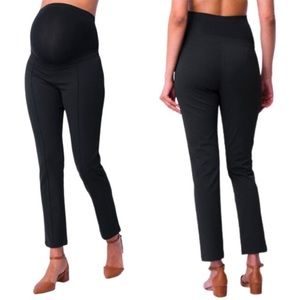 Seraphine Over the Bump Slim Leg Trousers Black Maternity Office Work Wear 4